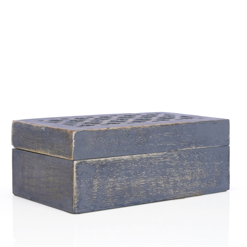 Boîte décorative Ezekiel, H 4 po x l 10,5 po x P 7,5 po, Gris
