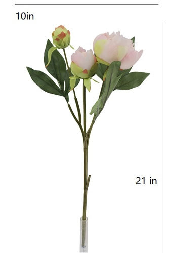 Artificial Light Pink Peony Stems