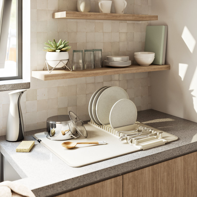 Égouttoir à vaisselle pliable pour comptoir Udry, Lin