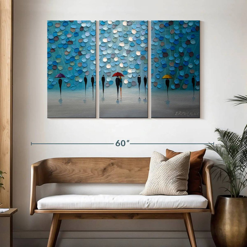 3 Tiny Umbrellas, 32" H x 50" W