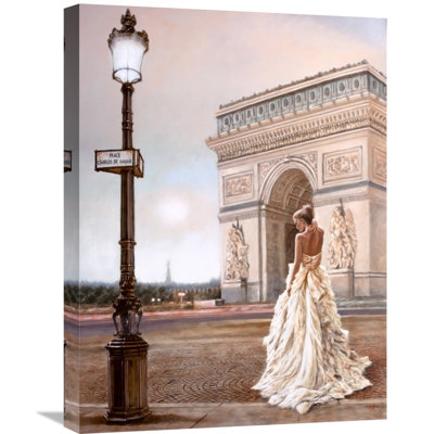 'Romance in Paris II' Painting Print on Wrapped Canvas