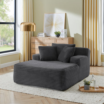 Méridienne simple, paresseuse, sans assemblage, fabriquée en tissu de velours, méridienne moderne moelleuse, utilisée pour les salons et les chambres à coucher - gris foncé