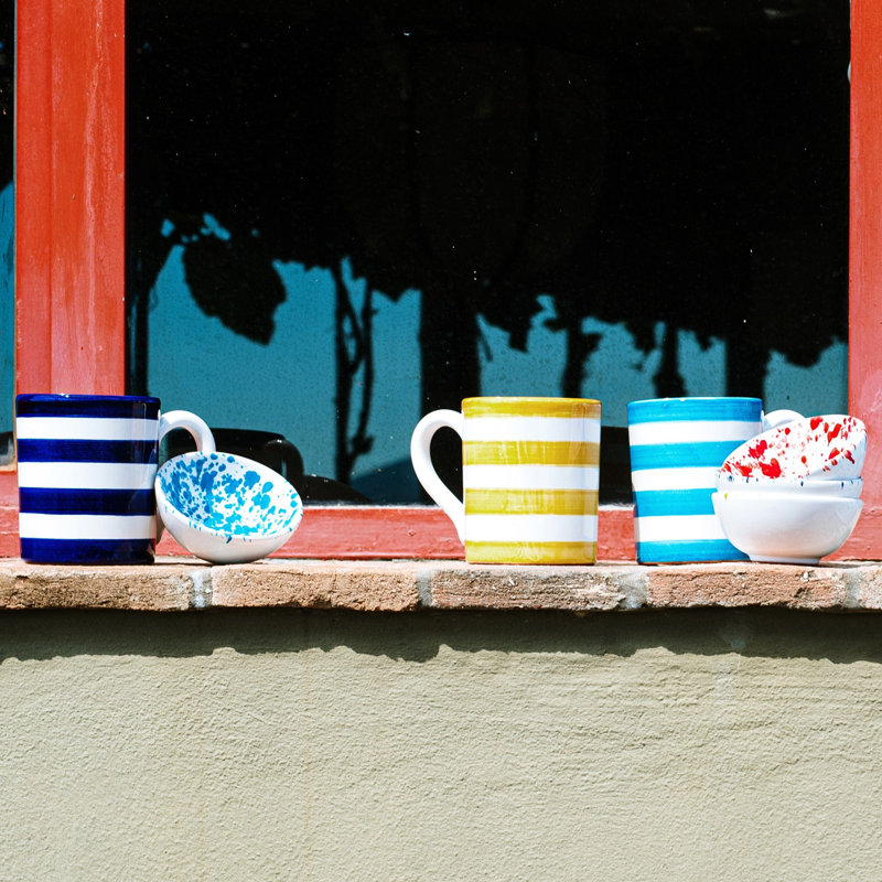 Grande tasse à café en terre cuite AmalFitana, Jaune