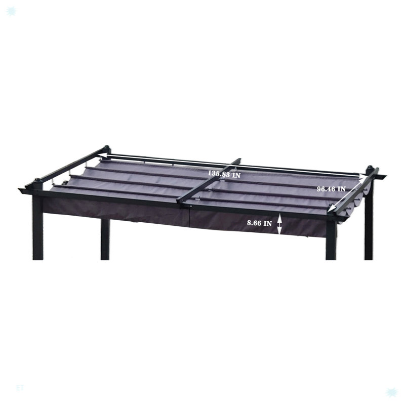 Toile de remplacement pour auvent pour abri de soleil rétractable, Polyester gris, H 0,20 po x l 136,03 po x P 96,41 po