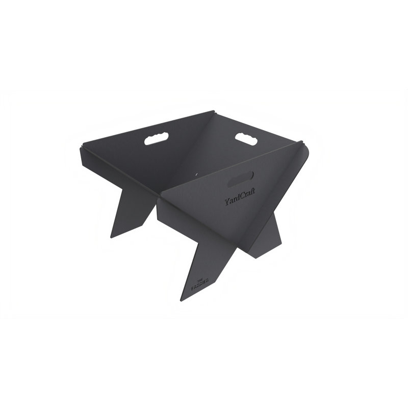 Square Steel Wood Burning Smokeless Fire Pit, Natural Steel