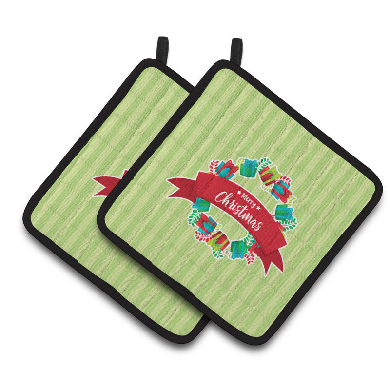 Couronne de noël pour les trésors de caroline présente un cuisinier poignée