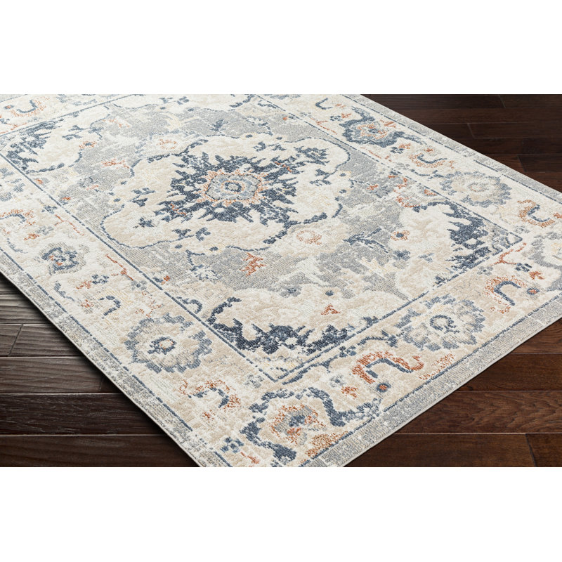 Kenn Washable Oriental Indoor Rug, Rectangle 5'3" x 7'