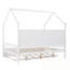 Lit double en bois avec lit gigogne et tablette-663246169
