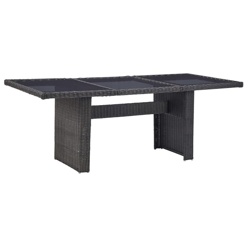 Alt Rectangular Wicker Outdoor Dining Table , 200cm cm W 100cm cm D, Black, Black