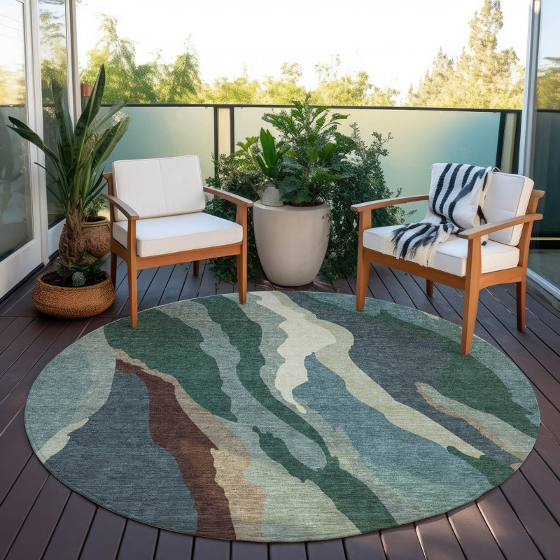 Tapis intérieur / extérieur lavable Petala , 8 pi x 8 pi