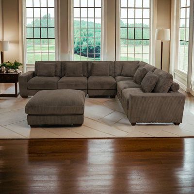 Yesinia Velvet L-Shaped Sectional Symmetrical