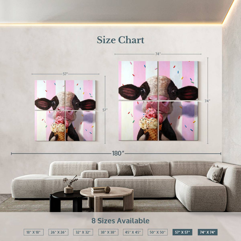 Ketti Mooo-Licious, 74" H x 74" W