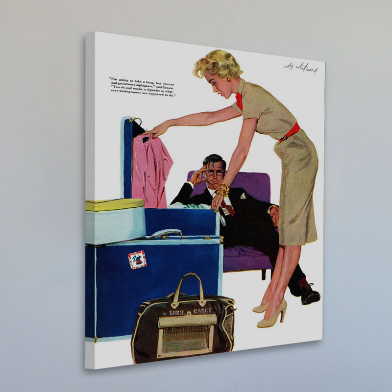 Reproduction de mode lune de miel sur toile tendue Vintage Fashion, H 52 po x l 40 po x P 1,5 po