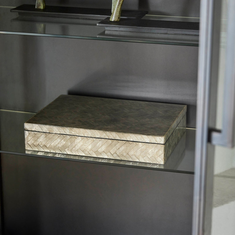 Triton Decorative Box, Smoke, 3.25" H x 16.25" W x 12.25" D