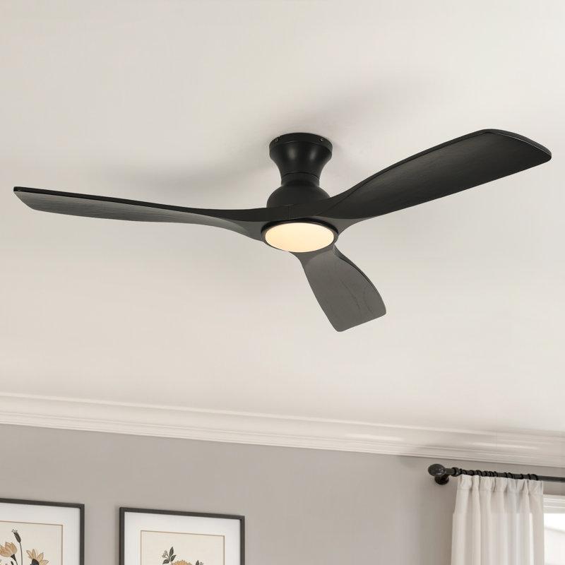 Karlena 52'' Dimmable Ceiling Fan with Lights and Remote Control 3CCT Reversible DC Motor Timer Memory