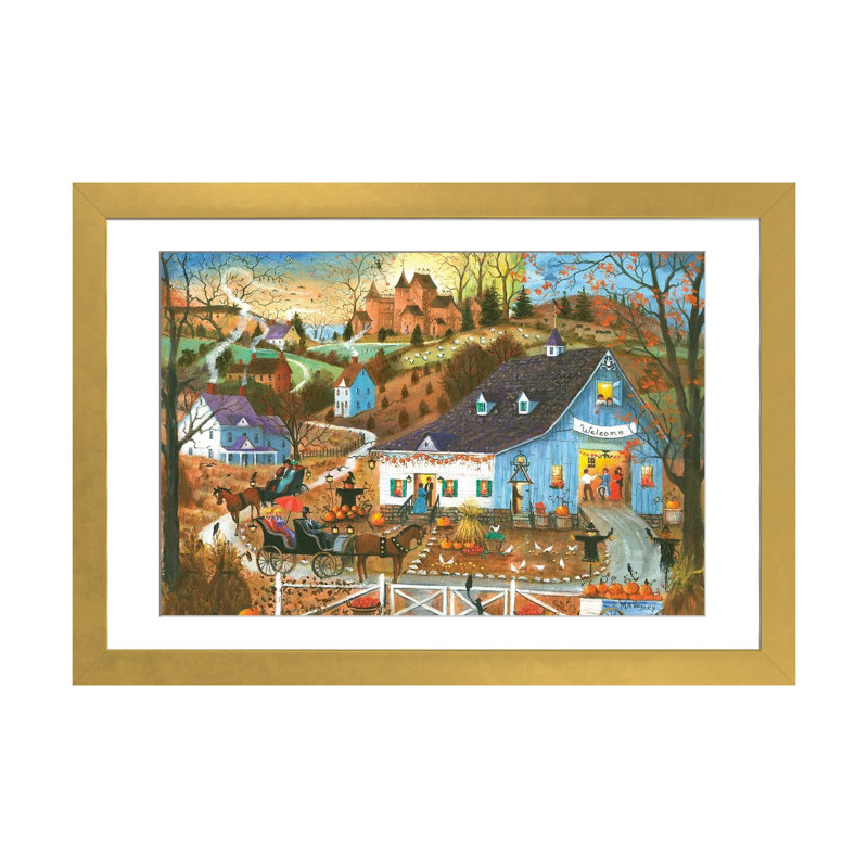 A Magical Evening - Reproduction d'art murale - Papier d'art encadré, 24" x 16", Framed Paper, Gold