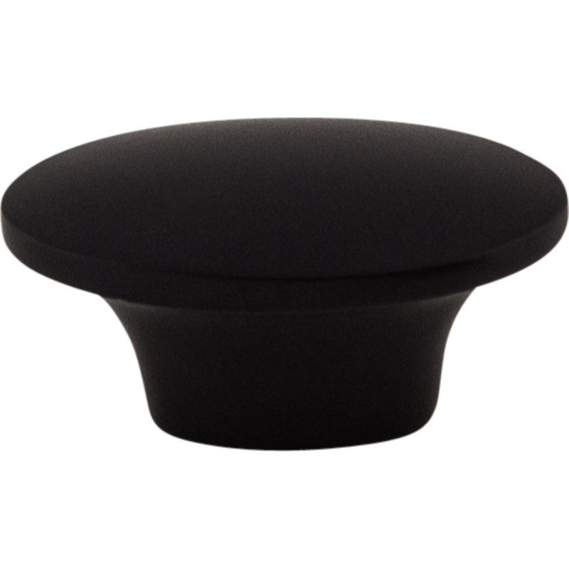 Flat Black Oval Knob with Mounting Hardware