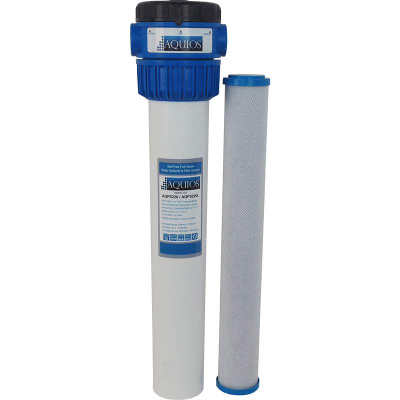 Aquios Blue and White Salt-Free Water Softener and Filter System
