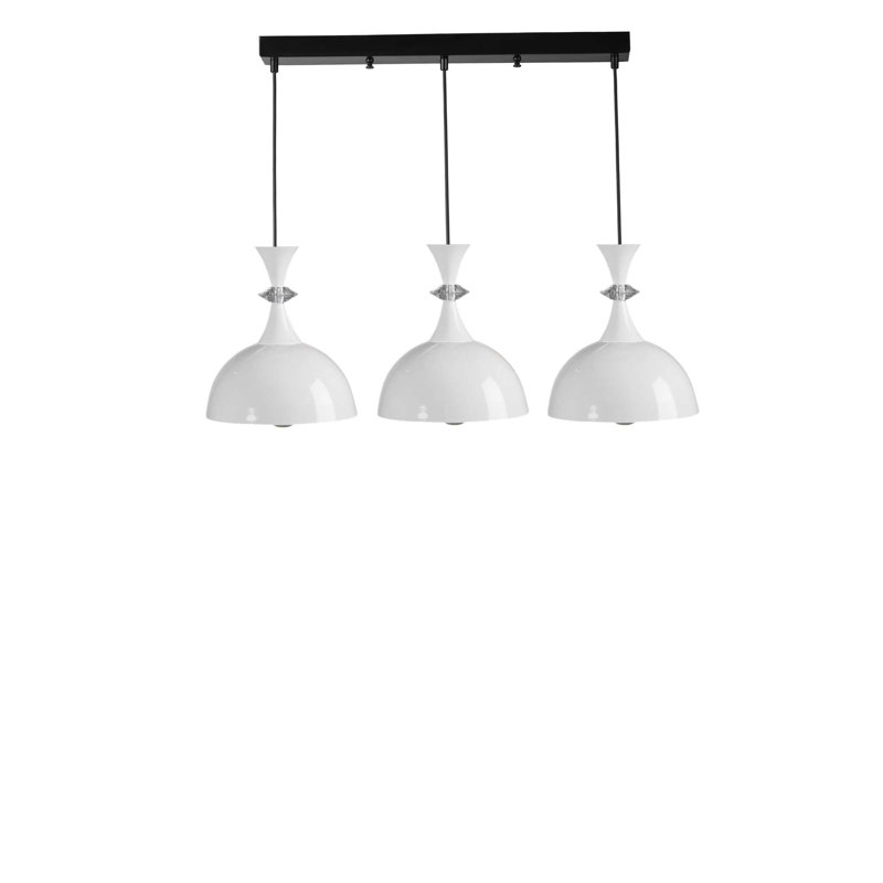 Lustre, Trois lumières, Blanc/Noir, 3 niveaux