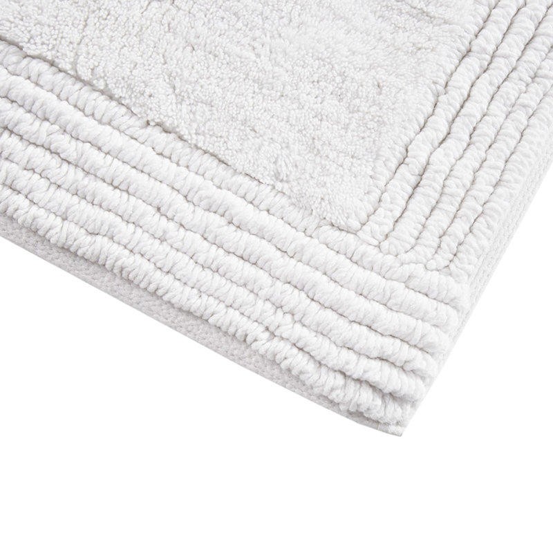 Tapis pour salle de bain 3000 g / m², réversible, doux et moelleux, lavable à la machine à 100% / m², peau, Blanc