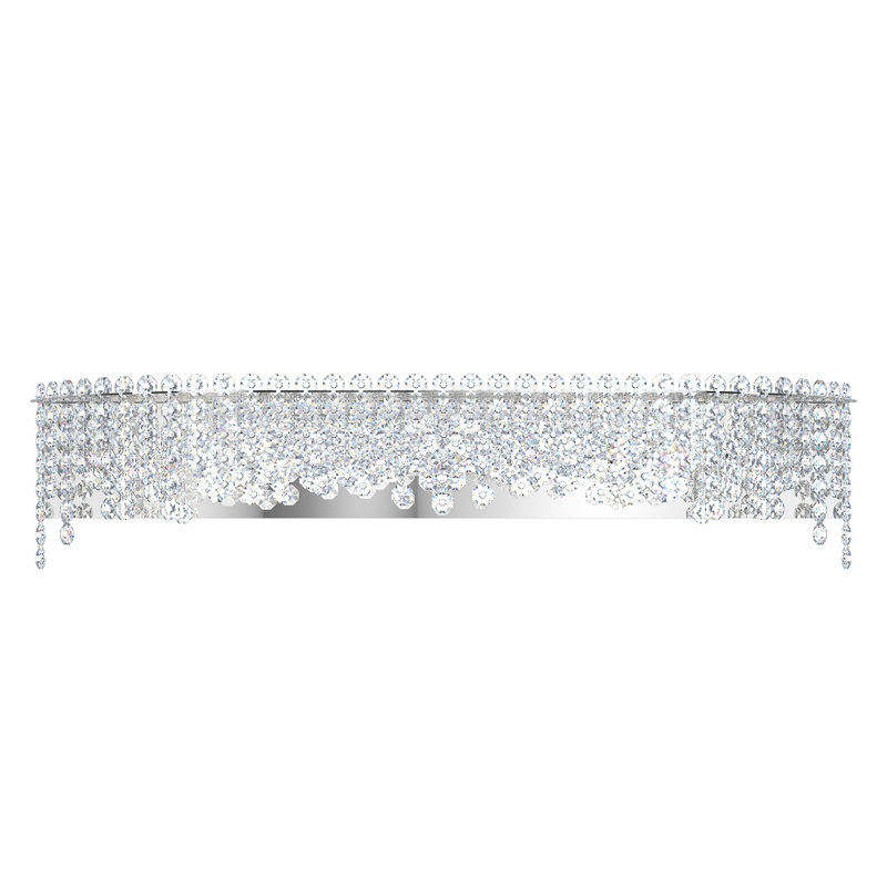 Chantant 4 Light 24.5in x 8.5in Bath Vanity & Wall Light in Polished Stainless Steel with Clear Radiance Crystals, 6 Lights