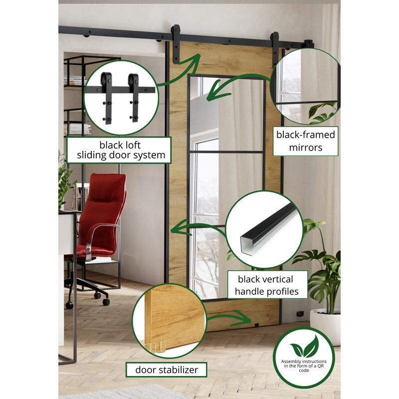 Ketterer Barn Door, Brown, 76cm x 205cm, 1