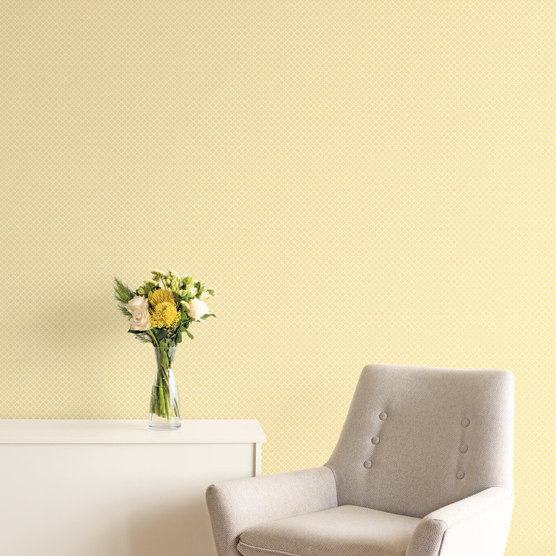 Franklinville 10m x 53cm Matte Wallpaper Roll, Yellow