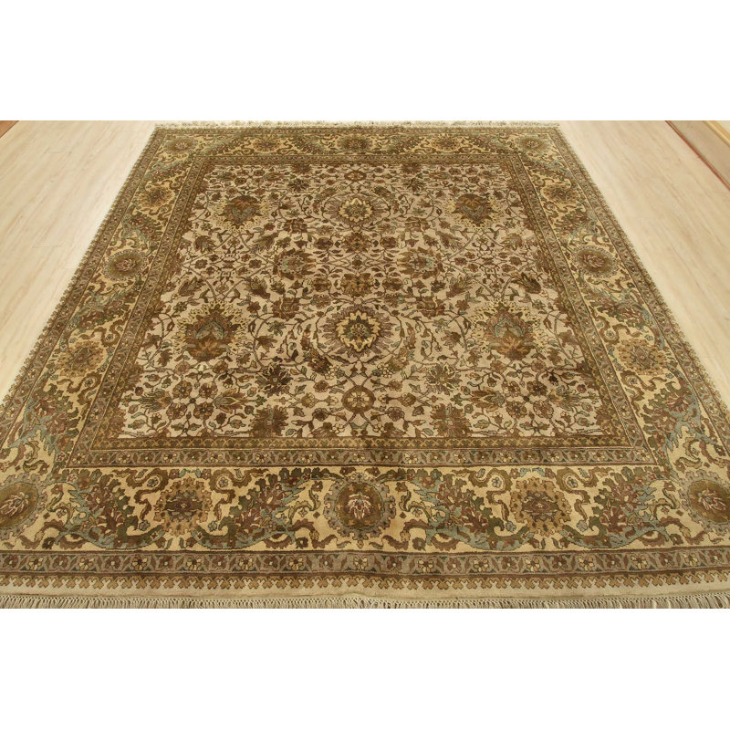 Rodrea One-of-a-Kind 9'1" X 9'4" Square Wool Area Rug in Beige