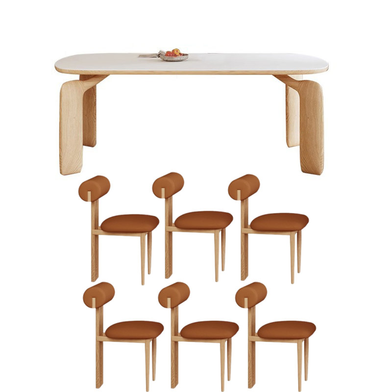 Ensemble de salle à manger de luxe moderne, crème et planche à roulettes, H 29,5 po x L 55,1 po x l 31,5 po