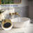 Wall Bathroom Faucet 3 Hole,Bathroom Sink Faucet with Drain Assembly, Brushed Gold-115761270