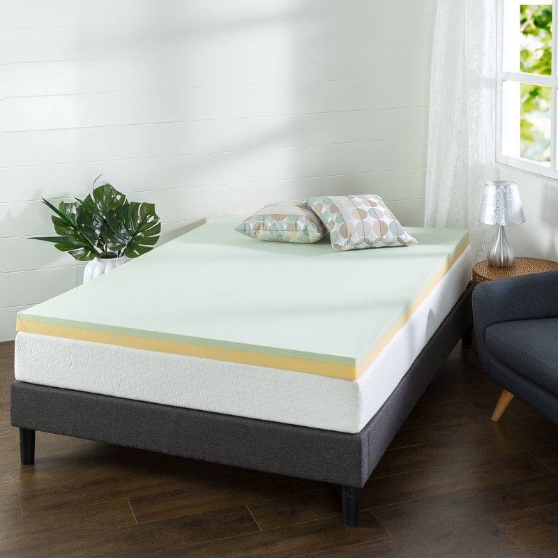 Zinus Green Tea Memory Foam Mattress Topper, King, 3"