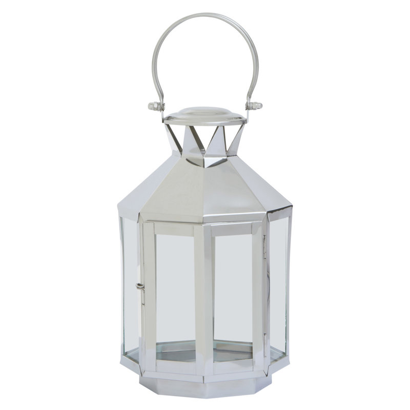 Searle Glass Tabletop Lantern, 32cm H x 18cm W x 18cm D
