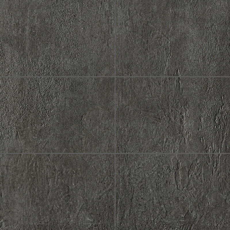 Creative Concrete 12" x 24" Italian Porcelain Floor & Wall Tile, Dark Gray