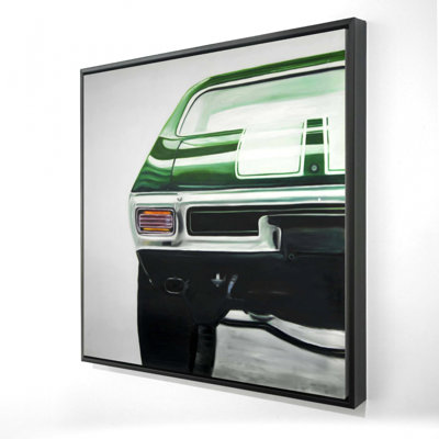 «Classic Dark Green Car» sur toile