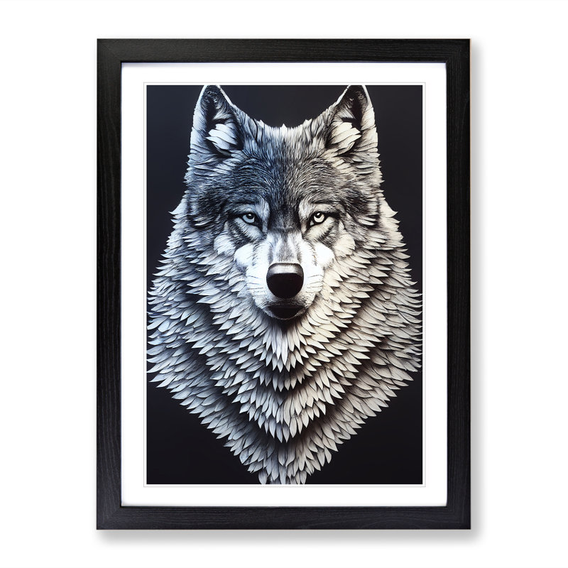 XV1022-5286X Wolf Spikes No.2 - Single Picture Frame Print, 64cm H x 46cm W x 2cm D, Black Framed