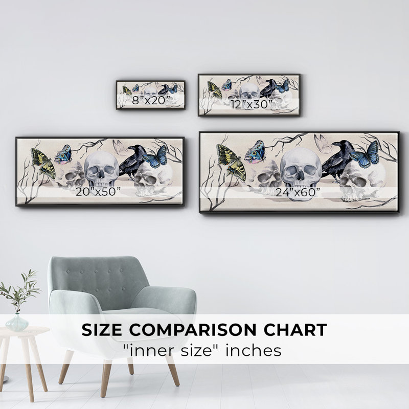 Nevermore Collection D- Framed Canvas, 20" H x 50" W