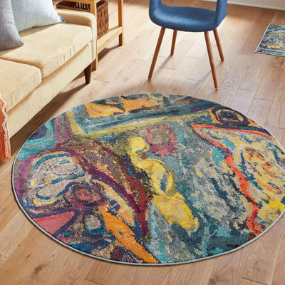 Ansela Washable Abstract Indoor Rug