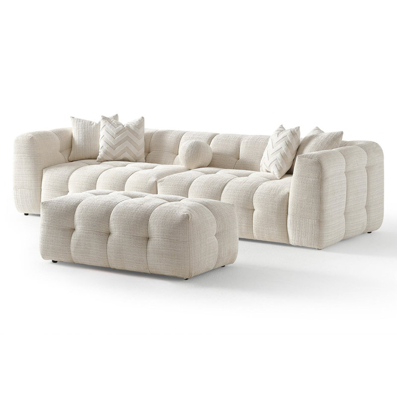 Canapé modulaire Alana, Chenille ivoire