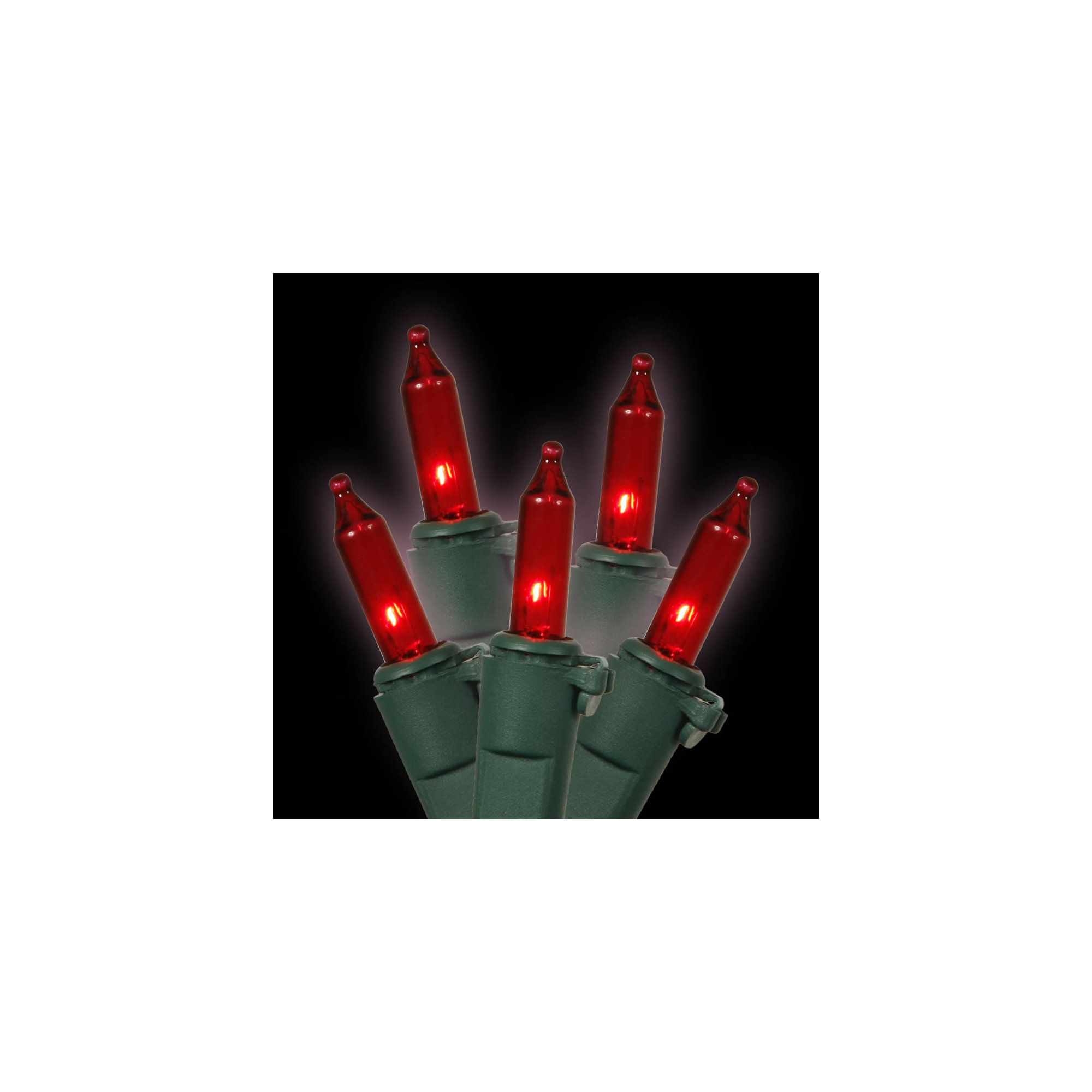Mini Christmas Lights -  Wire Set, 9' L, Red