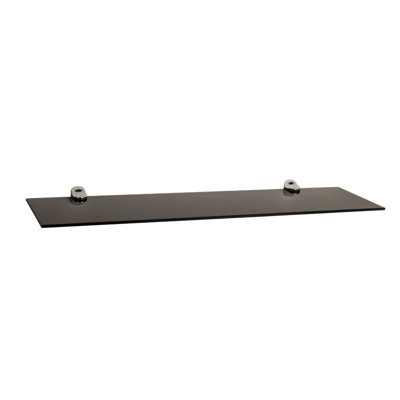 Hayzlee 24 x 6" Glass Floating Shelf with Chrome Brackets