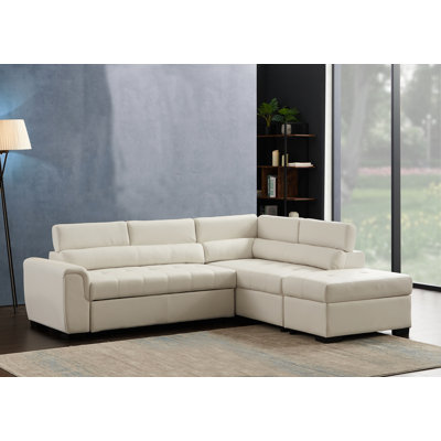 Faux Leather L-Shaped Sectional Right Hand Facing