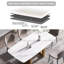 Table en pierre artificielle blanche de 71,56 po avec pieds en métal doré - pouvant accueillir de 6 à 8 pieds de table modernes et attrayants, de 6 à 8 places, facile à nettoyer, chaleur et structure stable-2041513841