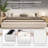 Cocoon Luxury White Velvet Upholstered Platform Bed Frame, Plush Padded Headboard with Wood Frame, Breathable Slat Support System for Comfort-1619325172-1619325131