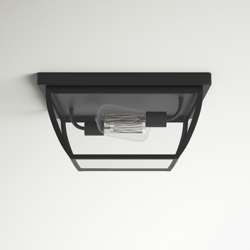 Granville Bronze and Glass 2-Light Flush Mount
