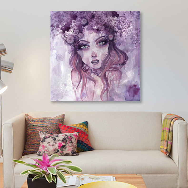 « cher cœur », impression sur toile, H 48 po x l 48 po x P 1,5 po, Toile tendue, Pas de tapis
