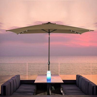 Sikeston 118.1'' x 78.7'' Rectangular Lighted Tilt Market Umbrella