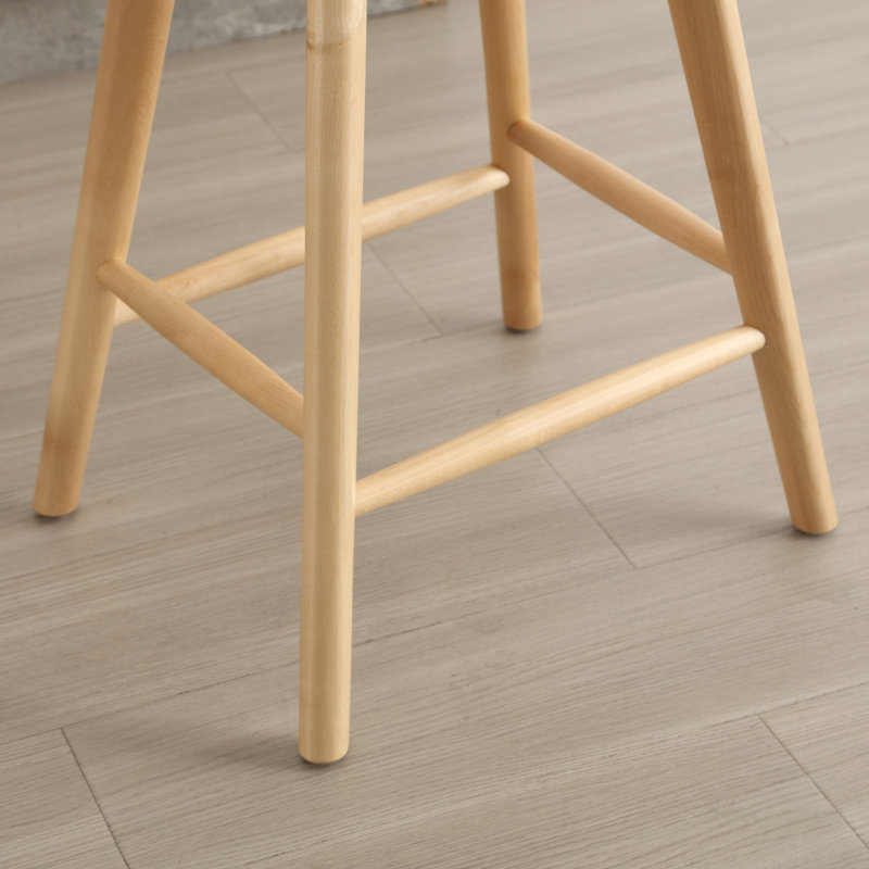 24.25" Counter Height Wood Barstools Backless Farmhouse Bar Chairs With Footrest For Kitchen Counter Breakfast Bar Pub Bistro