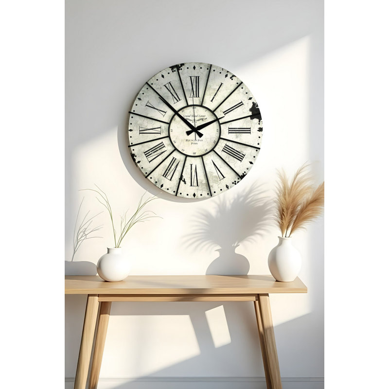Horloge 19,7 po x 19,7 po Elegant 100% panneau de fibres à densité moyenne, épaisseur: 0,2 pouce | Parfait pour la décoration de la maison ou du bureau, le design élégant ajoute une touche moderne à n'importe quelle pièce