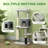 52 Inch Cat Tree with Scratching Posts, Cat Bed, Condo, Light Grey