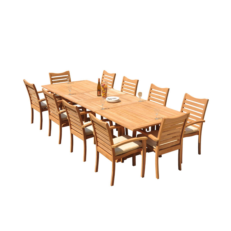 Ensemble repas rectangulaire pour 10 personnes Cincere, 125 po x 43 po x 31,5 po